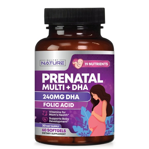 [BRSW2FILBUFGKELV] Prenatal Vitamins for Women - Multivitamin with DHA, Folic Acid, Vitamin C, B12, Iron & Omega-3 - Before, During & Post Pregnancy Supplement for Healthy Growth & Brain Development - 60 Softgels