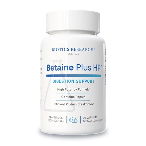 [BRSWIYLZCFYQIFYZ] Biotics Research Betaine Plus HP - High Potency Hydrochloric Acid Supplement, Supports Digestive Function 90 Capsules