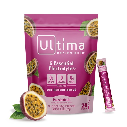 [BRSW2CD4DIPQG3I6] Ultima Replenisher Daily Electrolyte Powder – Passionfruit, 20 Stickpacks – Zero Sugar Hydration Packets with 6 Electrolytes and Minerals – Sugar Free, Plant Based & Keto Friendly Drink Mix