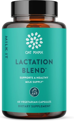 [BRSWGAAYCR6QEEIV] OAT MAMA Milk It Lactation Herbal Blend Breastfeeding Supplement for Postpartum Care, Lactation Supplement with Moringa Powder, 60 Capsules