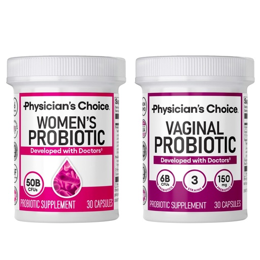[BRSROAAEDECBMDT7] Physician's CHOICE Feminine Power Duo Bundle - Vaginal Probiotic + Womens Probiotic