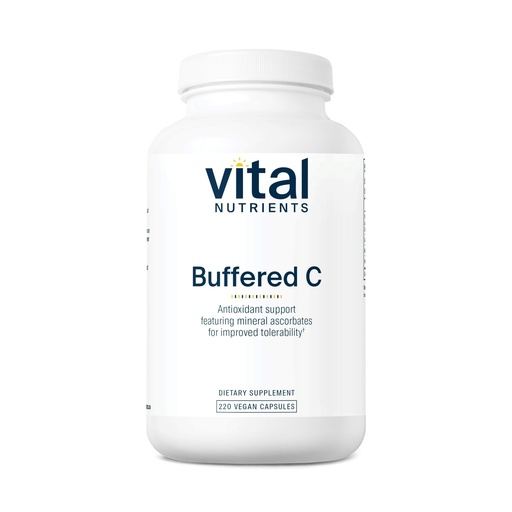 [BRSWIYAMPIJRKDQV] Vital Nutrients Buffered Vitamin C 500mg - Vegan Gentle Vitamin C for Sensitive Individuals* - Immune Support Supplement* - Gluten, Dairy and Soy Free - Non-GMO - 220 Capsules