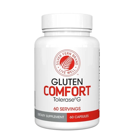 [BRSWYHATOIPRAAY7] Silver Fern Gluten Comfort with Tolerase G - 1 Bottle - 60 Capsules - Digestive Enzyme Made Specifically to Break Down and Digest Gluten Protein