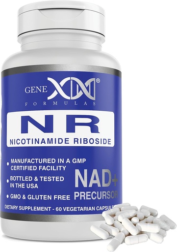 [BRSWECQRCIHR6G3F] Genex Formulas NR Nicotinamide Riboside 300mg/Serving (60 Capsules) NAD+ Precursor for Healthy Aging - GMP-Certified, Non-GMO, Gluten-Free, Vegetarian (1 Pack)