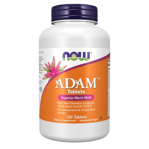 [BRSWIY32BQPQGDTA] NOW Foods Supplements, ADAM™ Men's Multivitamin with Saw Palmetto, Lycopene, Alpha Lipoic Acid and CoQ10, Plus Natural Resveratrol & Grape Seed Extract, 120 Tablets