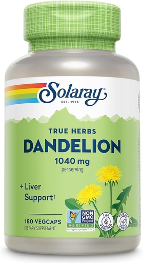[BRSWIYQZBQOBKHIV] SOLARAY Dandelion Root Supplement - Healthy Kidney and Liver Support - 1,040 mg per Serving - Vegan, Lab Verified, 60-Day Guarantee - 90 Servings, 180 VegCaps