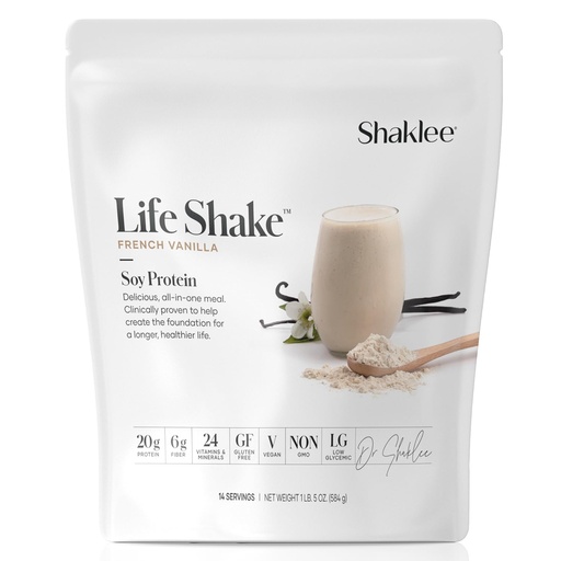 [BRSWGGL4O4HGKCD5] Shaklee Life Shake™ Soy Protein French Vanilla - Complete Meal Replacement with 20g Protein, 6g Fiber, 24 Vitamins & Minerals - Supports Satiety & Healthy Weight - Non-GMO - 14 Servings
