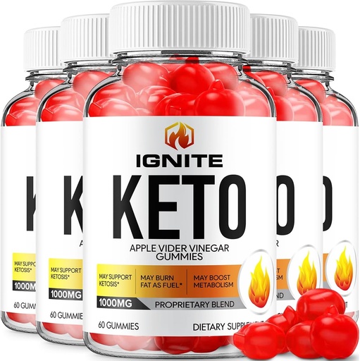 [BRSROA36OIBAIDTD] (5 Pack) Ignite Keto ACV Gummies - Formule avancée Ignite Keto Plus ACV Gummies vinaigre de pomme vinaigre Ignite ACV supplément alimentaire hommes femmes (300 Gummies)