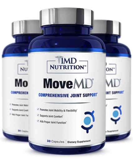 [BRSROBACA4GQKET4] 1MD Nutrition MoveMD - Joint Health Supplement - Doctor Formulated | with Collagen, Astaxanthin, and More | 30 Capsules (3-Pack)
