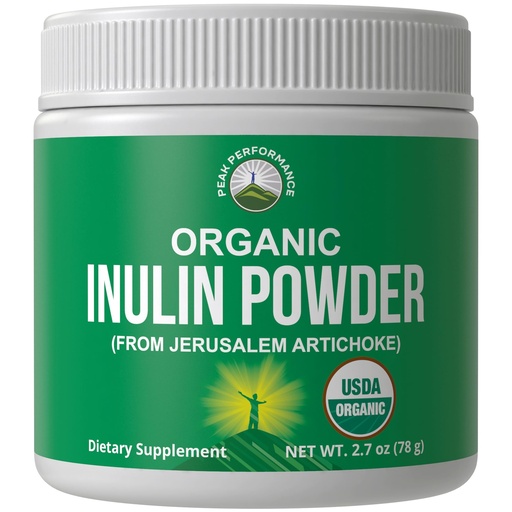 [BRSWYZQ3BB6QG33P] Peak Performance Organic Inulin Powder Natural Prebiotic Fiber for Gut Health. USDA Organic Raw Plant Based Vegan Prebiotics FOS Supplement from Jerusalem Artichoke