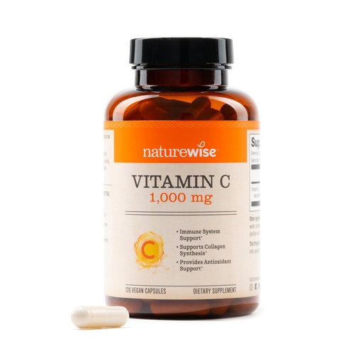 [BRSRAED2BYGR6YLP] NatureWise Vitamin C 1000mg Capsules - Extra Strength Vegan Vitamin C for Daily Antioxidant & Immune Support - Non-GMO, USA Manufactured - 120 Capsules[120-Day Supply]