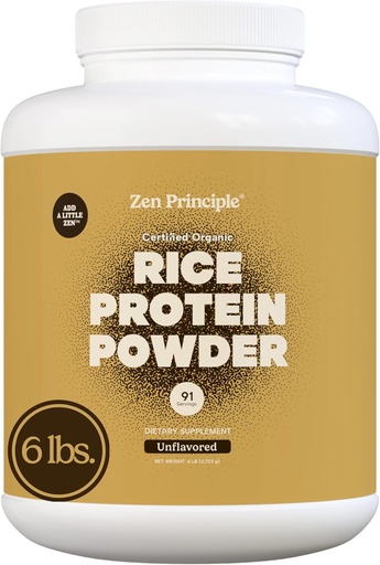[BRSW2CQBCABWGCL5] Zen Princip Organic Brown Rice Protein 6 LB. USDA Certified Organic. Brez arome. Ne-GMO. Vegan.