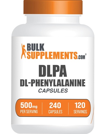 [BRSROGAKCR7WOAIY] BulkSupplements.com DL-Phenylalanine Capsules - DLPA Supplement, Amino Acid Supplement - Gluten Free, 2 Capsules per Serving (500mg), 240 Capsules (Pack of 1)