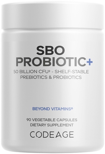 [BRSWGFDYAQMQYDLG] Codeage SBO Probiotics, 50 Billion CFUs Per Serving, Multi Strain Soil Based Organisms Blend and Organic Fermented Botanical Blend, Shelf-Stable, 90 Capsules