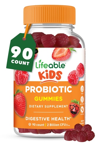 [BRSWYEA6O4HBGYLG] Kids Probiotics Gummies | 2 Billion CFU | Great Tasting Kids Probiotic Gummies | for Gut Health, Digestive Support, and Immune Support | 90 Probiotic Gummies for Kids and Toddlers | Lifeable