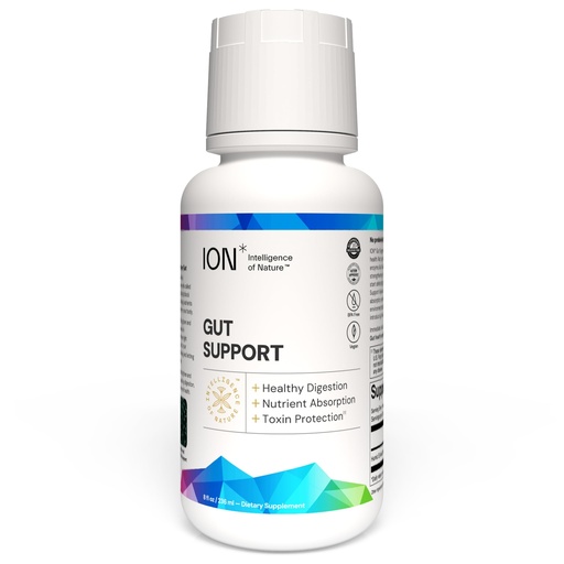 [BRSWGCYEBEBWAAL3] ION* Intelligence of Nature Gut Support Liquid Supplement - Gut & Digestive Health Liquid Drops, Cleanse & Detox with Humic Extract for Women & Men, Adults & Kids 4+ - 8 fl oz (Pack of 1)