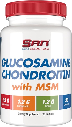 [BRSWKFI7BEHWMDTU] SAN Premium Glucosamine Chondroitin with MSM Complex for Joint Support - Natural Formula for Healthy Joints and Mobility. 30 Servings