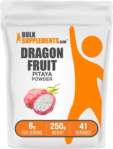 [BRSROAYCB4HBSG34] BulkSupplements.com 드래곤 과일 분말 - 드래곤 과일 보충, 핑크 Pitaya 분말 - 글루텐 무료, 서빙 당 6g, 250g (8.8 온스) (팩 1)