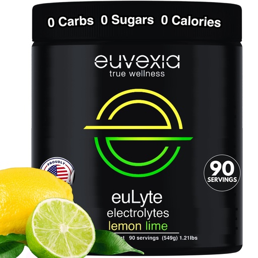 [BRSROFQZA56WGAD6] Dr Ekberg euLyte Instant Hydration Electrolytes Powder Zero Sugar Carb Calorie Lemon Lime Drink Mix • 80+ Minerals Magnesium Potassium Calcium Trace Minerals • Fasting Keto Stevia • 90 Servings