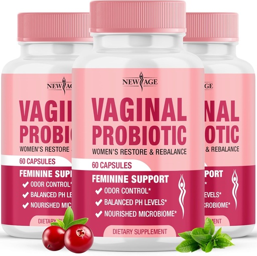 [BRSRAZTROQNR42TL] NEU AGE Vaginal Probiotics für Frauen mit Präbiotika, Cranberry Extract und einem Lactobacillus Probiotic Blend, Unterstützt gesunde pH Balance, Odor Control, Vaginal Flora - 180 Kapseln