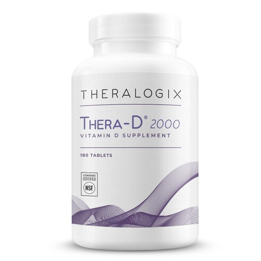 [BRSWYAIRCMHBEH3L] Theralogix Thera-D 2000 Vitamin D Supplement - 2,000 IU (50 mcg) Vitamin D3 Tablets - 180-Day Supply - Immune Support Supplement for Women & Men - Aids Bone & Heart Health - NSF Certified -180 Tablets