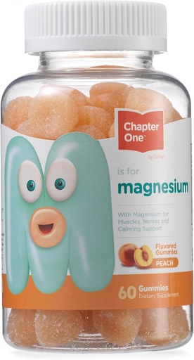 [BRSW2FQTOAPBGH3J] Chapter One Magnesium Gummies, Great Tasting Magnesium for Kids, for Women and Men, Certified Kosher (Peach)