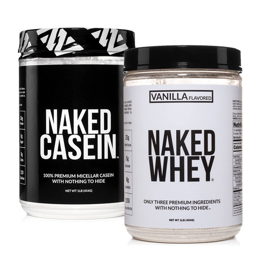 [BRSRMBI2DEOQGET7] NAKED Grass Fed Protein Bundle: 1LB Casein and 1LB Vanilla Whey