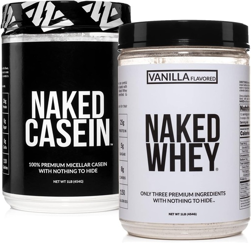 [BRSRMBI2DEOQGET7] NAKED Grass Fed Protein Bundle: 1LB Casein og 1LB Vanilla Valle