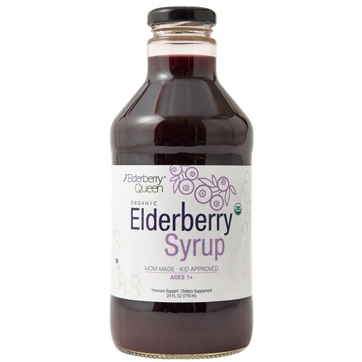 [BRSWGGQEBMNAAHT6] Elderberry Queen Organic Elderberry Syrup 24 Fl Oz - Immune Support Formula with Sambucus Black Elderberry & Aronia Berry - Pure Natural Certified Organic Elderberry Syrup for Kids and Adults
