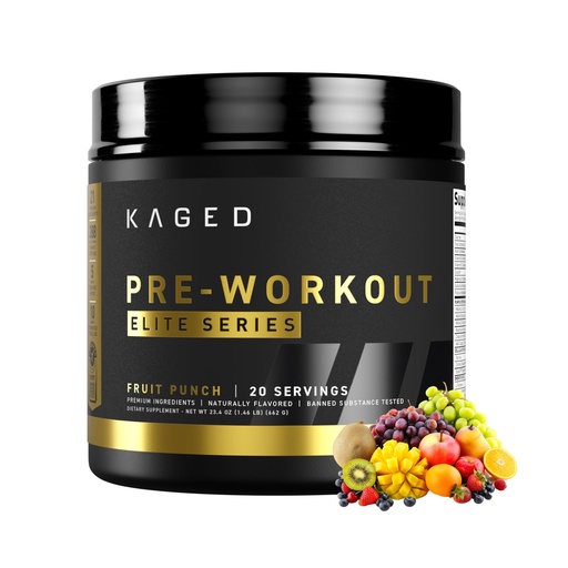 [BRSROFIPA4IROFL3] Kaged Pre Workout Elite Powder | Fruit Punch | Pre-Workout with Creatine, Beta Alanine, L-Citrulline, Pure Caffeine | 20 Servings