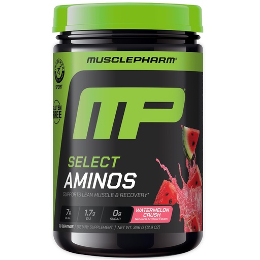 [BRSROH34AAPGEETK] MusclePharm Select Amino's EAA + BCAAs, Post Workout Essential Amino Acids Powder, Pre Workout Energy Supplement for Men & Women with Branched Chain Amino Acids, 30 Servings (Watermelon Crush)