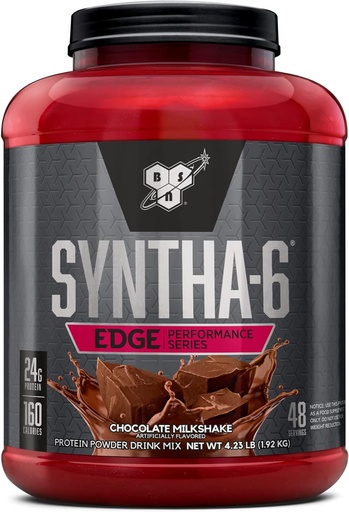 [BRSWKFQQPMDRWYDE] BSN SYNTHA-6 EDGE Protein Powder, con Hidrolyzed Whey, Micellar Casein, Milk Protein Isolate, Bajo Sugar, 24g Protein, Chocolate Milkshake, 48 Serviciones