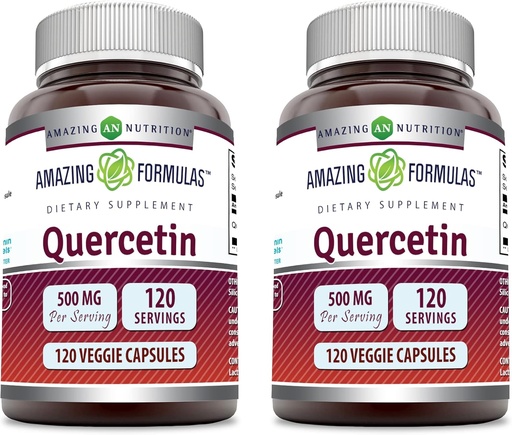 [BRSRMBIHDEFRM2T3] Verbazingwekkende formules Quercetin 500mg Veggie Capsules Supplement 