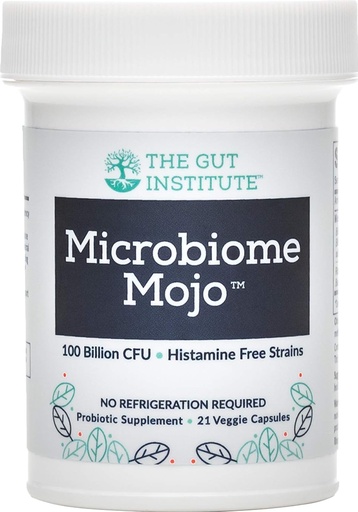 [BRSWYH37A4HQMCLB] Microbiome Mojo 2-in-1 High Potency Probiotics - 100 Billion CFUs Plus 500 Million viable Soil-Based Probiotics per Capsule - 21 Count - No Refrigeration Needed - Made in The USA
