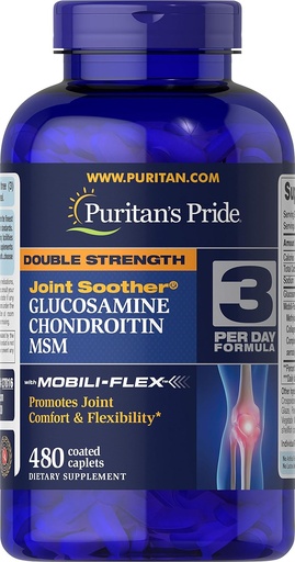 [BRSWIGY3PNYBMEQ7] Puritan's Pride Glucosamine, Chondroitin & MSM Capsules, 3 Per Day Formula