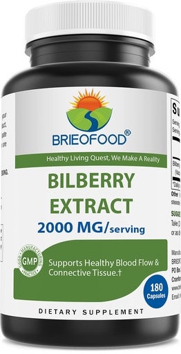 [BRSW2ZQZCMGQIETV] Bilberry Extract 2000 mg per Serving 180 Capsules