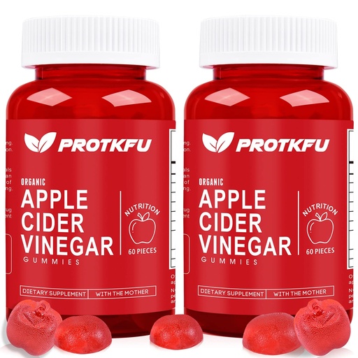 [BRSWYAQ5OUARGHLF] ProTKFU Apple Cider Vinegar Gummies, 120 Count Max Strength 1000mg ACV Gummies with Vitamin B12 & B6, for Metabolism, Digestion, Detox, Gut & Immune Health, Vegan & Non-GMO, Gelatin-Free