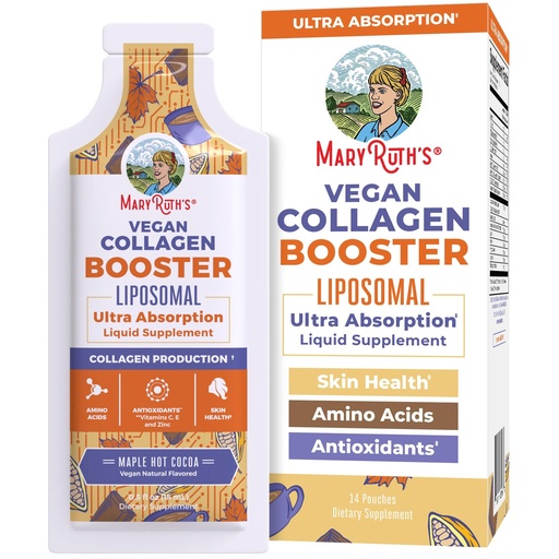 [BRSRMFIEAUHBQYLF] MaryRuth Organics Collagen Booster Liposomal | Sugar Free | Liquid Collagen Booster with VIT C, E, Zinc,Copper&Silica | Skin Care&Joint Support Supplement | Vegan | Non-GMO | Gluten Free | 14 Serving