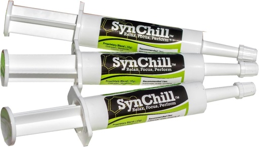 [BRSROH33BMOQ4HTO] SynChill Oral Horse Calming Gel, 100% Natural & Nutritional Supplement, Lab Proven Results, Designed for Focus & Performance, Approved by Olympic Professionals & Veterinarians, Made in USA - 3-Pack