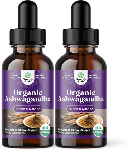 [BRSRMBAECUFAGYLU] ธรรมชาติแสดง USDA Organic Ashwaranda Plice - Ashwaranda root ของเหลวเพื่อลดความเครียดและมูด