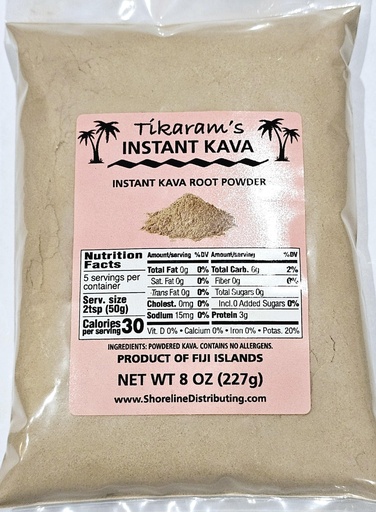 [BRSROHAYB4BRUHLG] Tikaram's Instant Kava Powder, Fiji Waka, Noble Kava Root, 1/2 lb (8oz)-Fiji Market Wholesale LLC