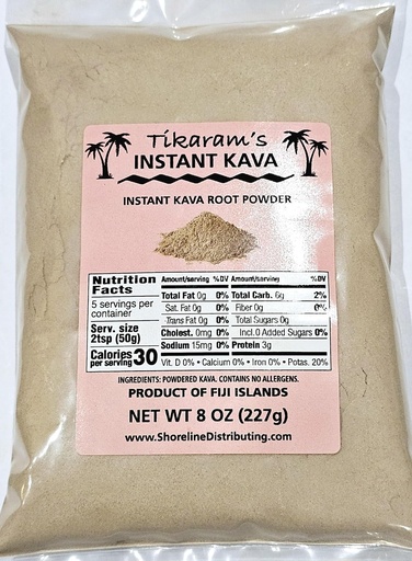 [BRSROHAYB4BRUHLG] Tikaram's Instant Kava Powder, Fiji Waka, Noble Kava Root, 1/2 lb (8oz)-Fiji Market Wholesale LLC