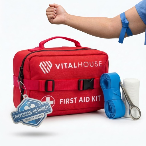 [BRSROYAQCAOW2YDO] First Aid Kit 346 Piece with Tourniquet, Trauma Kit for Home Car Travel | Physician-Designed, Waterproof Organized Case, Sterile Gauze, CPR Mask, Flashlight, For Camping Hiking Boating Office