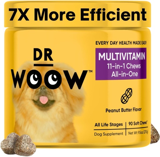 [BRSRMCDQCUIQEFDO] Multivitamins for Dogs - Everyday Vitamins for Dogs | Gut Immune Health, Joint Heart Eye Support | Dog Supplements Glucosamine Chondroitin, Digestion Probiotics, Omega 3 Fish Oil | 90 Ct