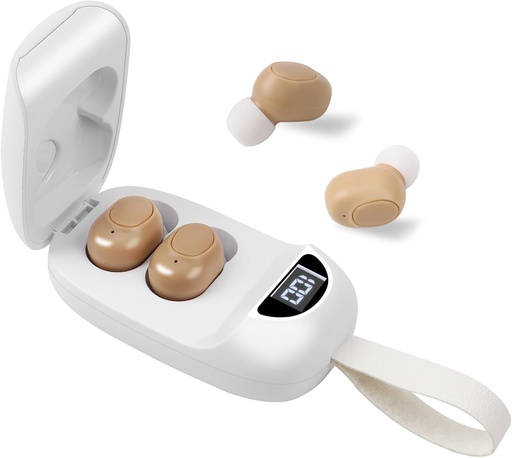 [BRSRA2YFCECA42TD] CIS Hearing Aids for Seniors, Rechargeable Hearing Aid with Noise Cancelling for Adults, Invisible Hearing Amplifiers with Charging Box, Easy to Carry
