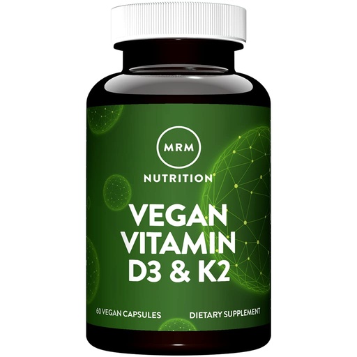 [BRSWECQRPIDWCFYY] MRM Nutrition Vegan Vitamin D3 & K2 - For Women & Men - Plant‑Based D3 from Lichens with MK‑7 Vitamin K2, Vegan Calcium Absorption Support for Bone & Immune Health, Certified Non‑GMO - 60 Servings