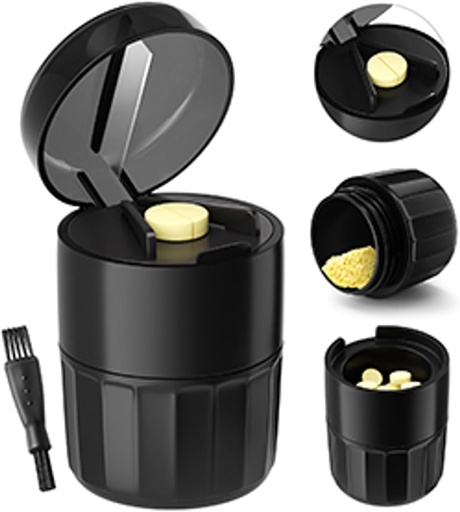 [BRSRAGQ7AEIRAALD] Pill Crusher Pill Grinder Pill Cutter med lagring Box Pill Crushers för husdjur