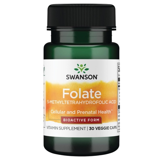 [BRSWI2Y5OACQI3TK] Swanson Folate (5-Methyltetrahydrofolic Acid) 400 mcg 30 Veg Capsules