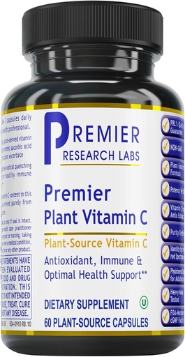 [BRSWIYL7B57RSC3Y] Premier Research Labs Vitamin C Supplement - Natural Vitamin C, Whole Food Vitamin C, Essential C Complex, Pure with Bioflavonoids & Organic Ingredients - 60 Vegetarian Capsules