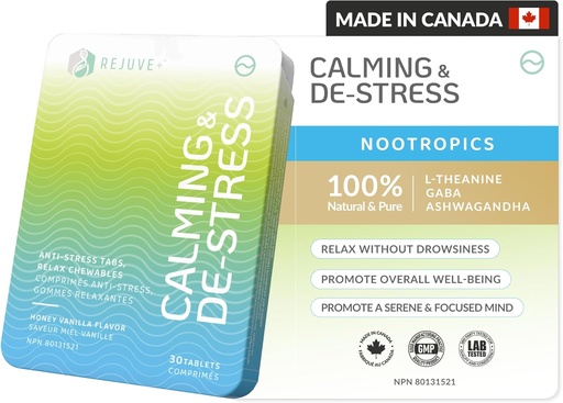 [BRSRAGLRA4IAIALD] Calm &amp; Destress Suplemento Nootropic – Brain Boost ← L-Theanine, GABA, Ashwagandha, Vitamina D ← Natural Stress Alivio &amp; Relajación ← Sleep Enhancer ← Miel Vanilla Flavor (1)